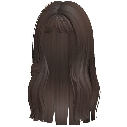 Cabello Liso Largo w Bangs Marrón Roblox