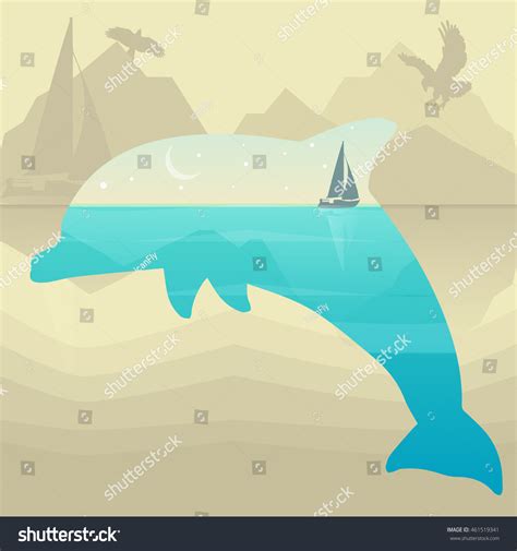 Dolphin Blue Abstract Silhouette Vector Illustration Stock Vector (Royalty Free) 461519341 ...