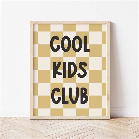 Cool Kids Club Print, Kids Room Prints, Playroom Wall Art, Kids Room ...