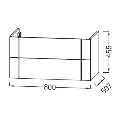 Meuble Sous Plan Vasque Nouvelle Vague 80cm 2 Tiroirs Laque JACOB