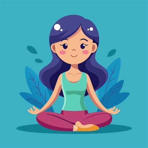 Mujer Joven Meditando En La Postura Del Loto Vector Premium Generado