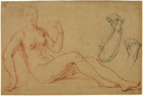 Seated Female Nude With Sketch Of Hand And Sketch Of Forearm Picryl