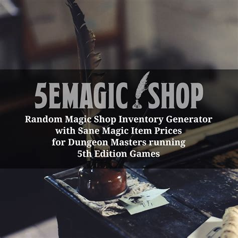 Magical Item Generator 5e