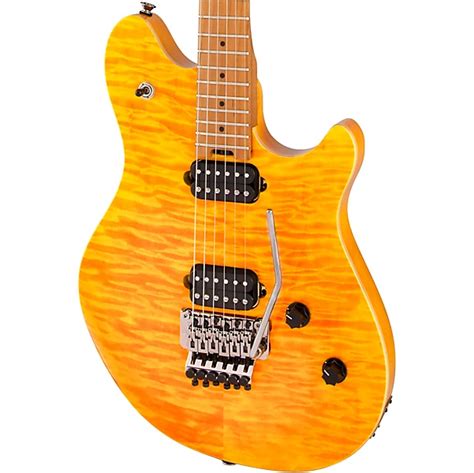 EVH Wolfgang WG Standard Quilt Maple Electric Guitar Transparent Amber ...