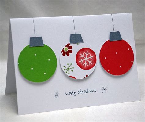 Ornaments Card Christmas Cards Handmade Diy Christmas Cards