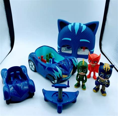 Pj Mask 3” Articulated Catboy Gekko And Owlette Figures With Blue