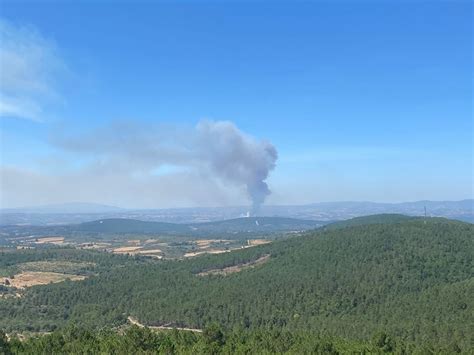 Medios aéreos y terrestres luchan contra el fuego en el municipio