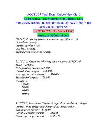 Acct 505 Final Exam Guide Acct505outlet By Abbotkez Issuu