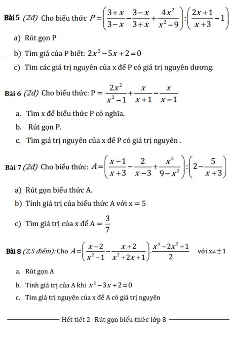 Bài Tập Về Rút Gọn Biểu Thức Lớp 8 Hướng Dẫn Chi Tiết Và Bài Tập Thực