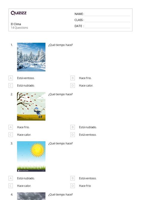 50 Clima And Estaciones Hojas De Trabajo Para Grado 2 En Quizizz Gratis E Imprimible