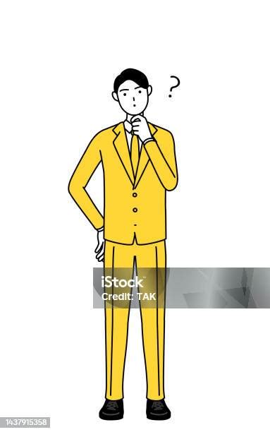 Simple Illustration De Dessin Au Trait Dun Homme Daffaires En Costume