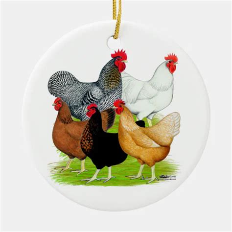 Sex Linked Chickens Quintet Ceramic Ornament Zazzle