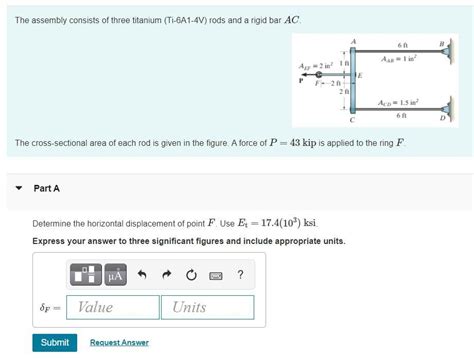 Solved The Assembly Consists Of Three Titanium Ti A V Chegg