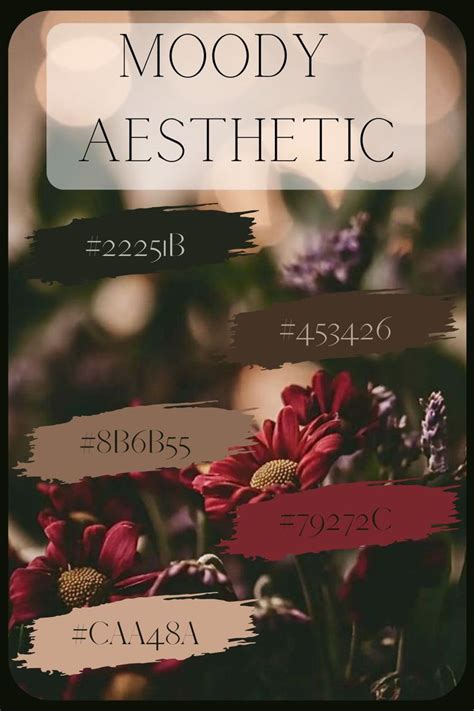 Canva Moody Aesthetic Hex Codes in 2023 | Color palette design, Dark ...