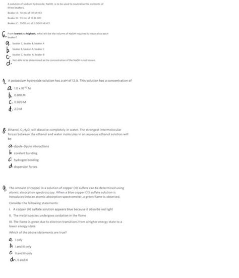 Solved Part I Answer The Following Multiple Choice