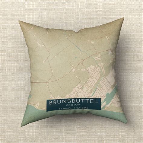 Vintage Brunsbuttel Germany Map Pillow, Custom Double Sided Pillow - Custom Maps & Posters