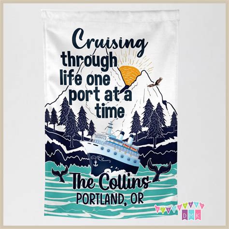 Cruising Through Life One Port At A Time Mountains Whales Personalized