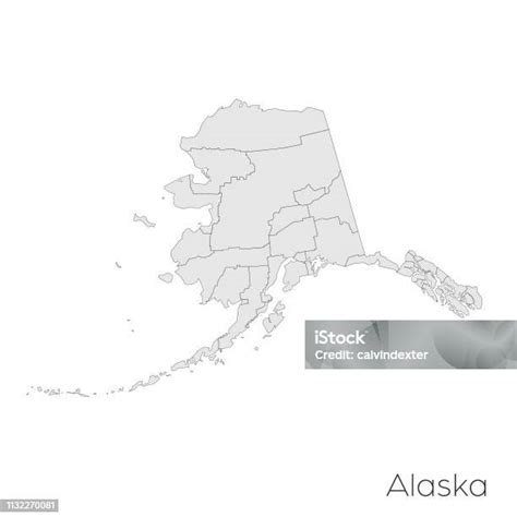 Alaska Counties Map Stock Illustration Download Image Now Alaska Us State American