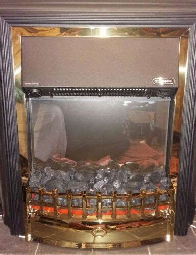 Dimplex Cheriton Freestanding Optiflame Electric Fire Blackbrass Real Coals Ebay