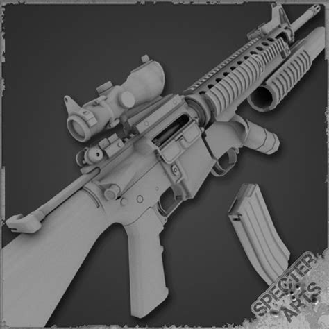 m16a4 m203 grenade launcher 3d model