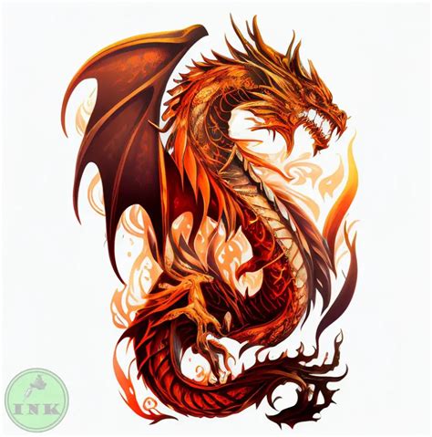 Fire Dragon tattoo design – Inkoin