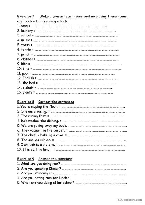 Present Continuous English Esl Worksheets Pdf And Doc