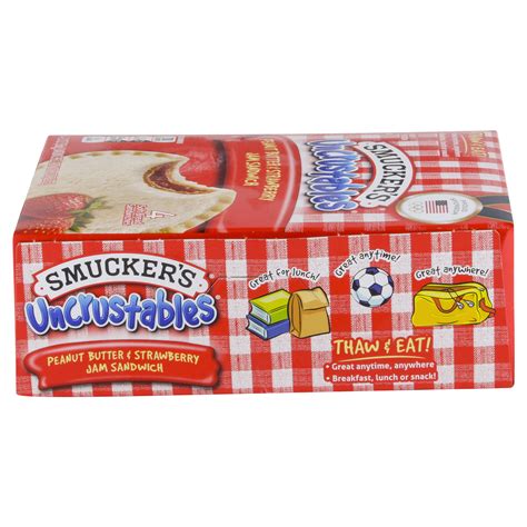 Smuckers Uncrustables Peanut Butter And Strawberry Jam Sandwich 4 Ct 2