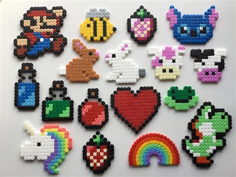 Hama Bead Pixel Small Designs Animals Food Nerdy Misc Etsy