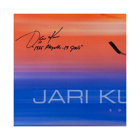 Jari Kurri Autographed & Inscribed "19 Playoff Goals" 26 x 11 – Super ...