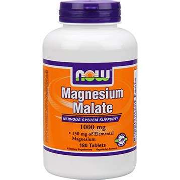 NOW Magnesium Malate 1000 Mg 180 Tabs Strand Supplements