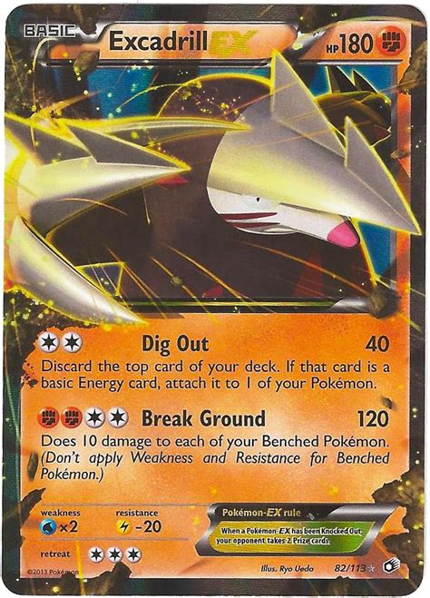 Pokemon Excadrill Ex Black White Legendary Treasures 82 113 Amazon