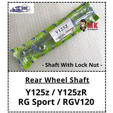 Rear Wheel Shaft With Lock Nut Yamaha Y125z Y125zr Y125 Suzuki Rg110