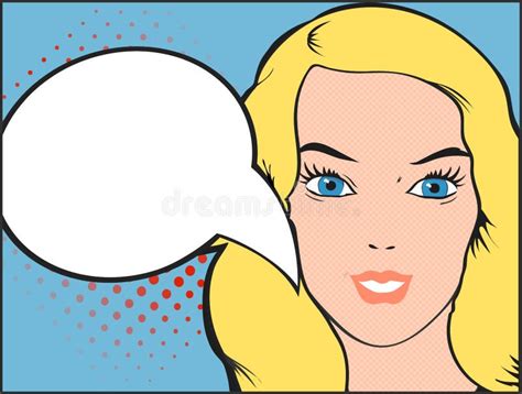 Pop Art Blond Woman Face Open Mouth Stock Illustrations 88 Pop Art