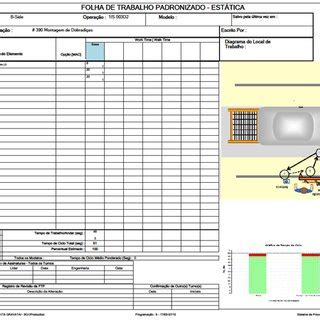 Folha De Trabalho Padronizado Confeccionado Em Planilha Eletr Nica