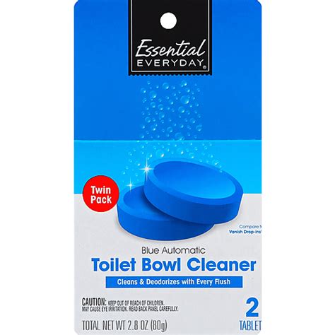 Essential Everyday Toilet Bowl Cleaner Blue Automatic Tablets Twin Pack Bathroom Elmer S