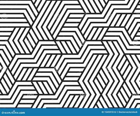 Abstract Stripes Line Vector Seamless Pattern Neutral Monochrome