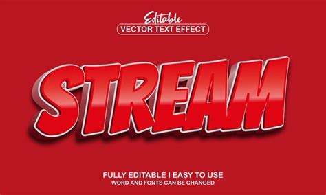 3d Stream Bearbeitbare Texteffekt Mockup Vorlage Premium Vektor