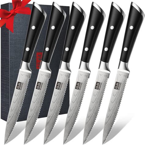 Amazon Steak Knife Set SHAN ZU 6 Piece Steak Knives Kitchen