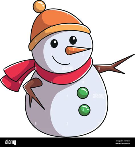 Un adorable bonhomme de neige de style dessin animé isolé sur un fond