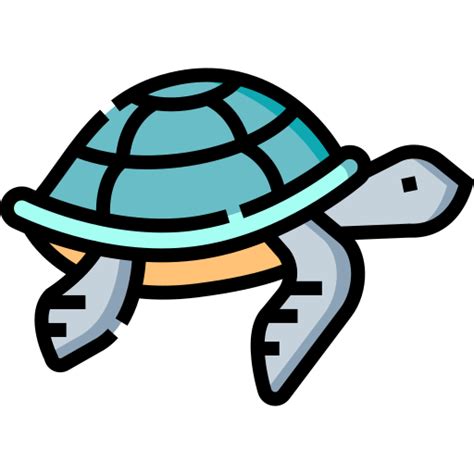 Sea turtle Detailed Straight Lineal color icon