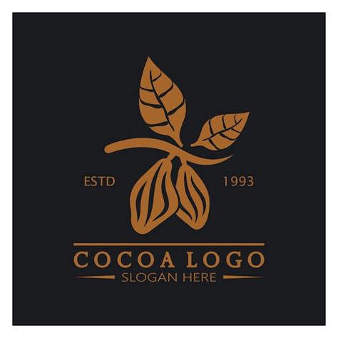 Premium Vector Cocoa Logococoa Beancocoa Treecocoa Branches And