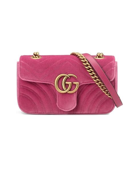 gucci gg marmont velvet mini bag  pink lyst