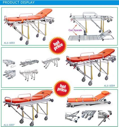 Hospital Emergency Ambulance Stretcher Trolley Aluminum Alloy Automatic