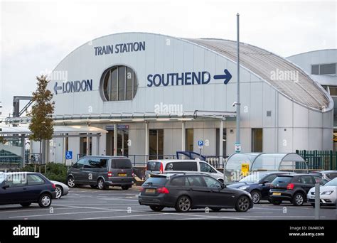 29/11/2013 London Southend airport train station sign Stock Photo - Alamy