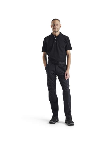 Pantalon industrie avec poches genouillères stretch 2D Noir