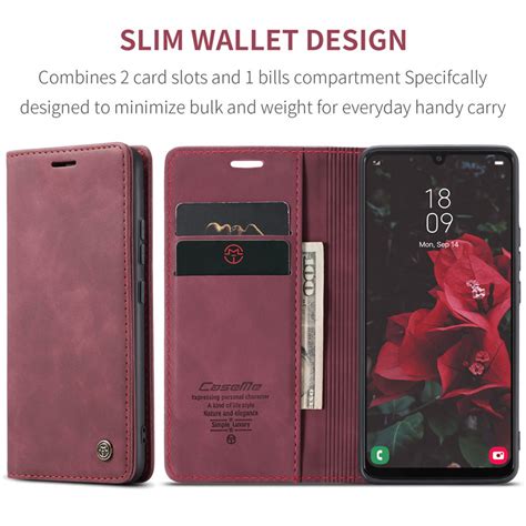 Caseme Samsung Galaxy A G Soft Pu Retro Leather Flip Wallet Case Red