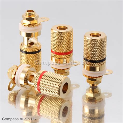 Lights Lighting Audio Speaker Cable Binding Post Connector Gold