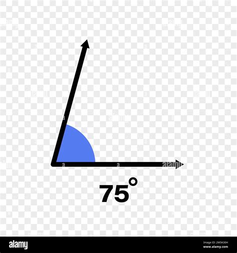 75 degree angle icon. Geometric symbol. Vector illustration on ...