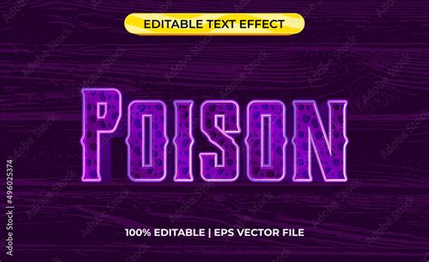 Poison 3d Text Effect With Purple Theme Typography Template For Toxic