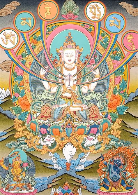 The Patron Deity Of Om Mani Padme Hum Tibetan Buddhist